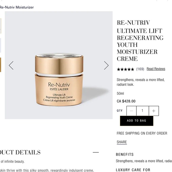 Estée Lauder Re-Nutriv ultimate lift regenerating youth crème - Picture 2 of 2